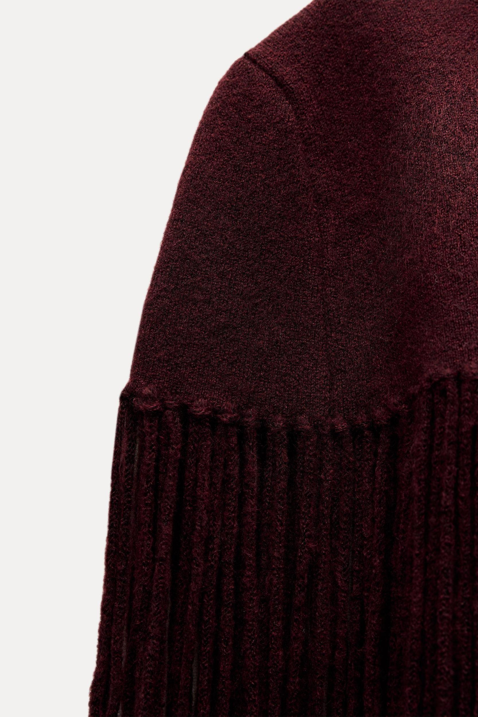 FRINGED KNIT CAPE Product Image