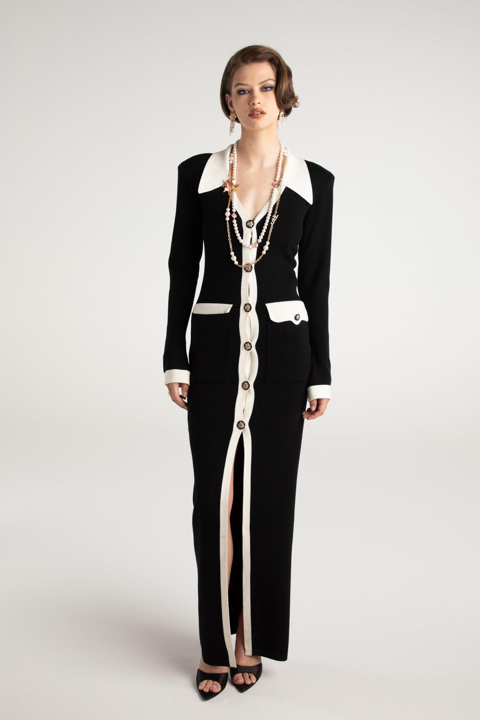 Felicity Long Knit Cardigan (Black) Product Image
