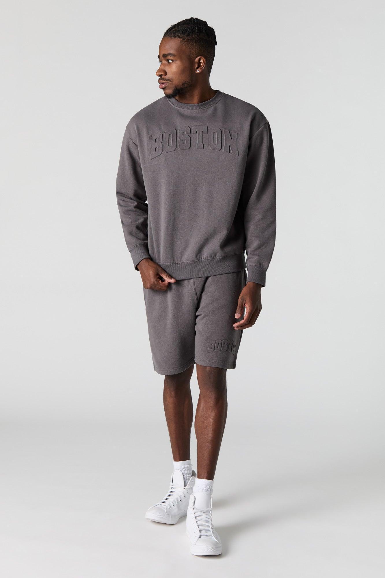 City Embossed Fleece Sweatshirt Male Product Image