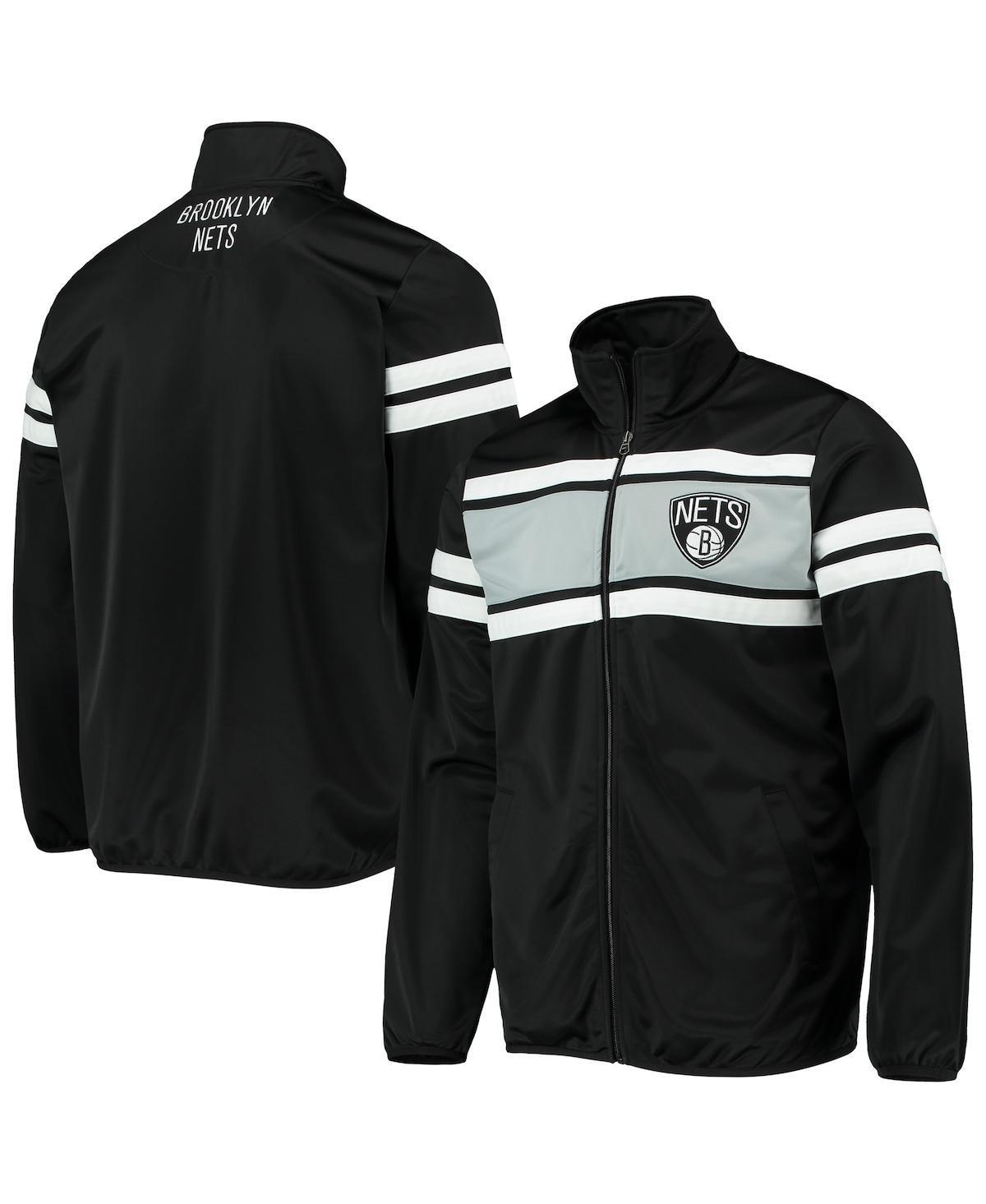 Men's G-III Sports by Carl Banks Black Brooklyn Nets Power Pitcher Full-Zip Track Jacket, Size: Large Product Image