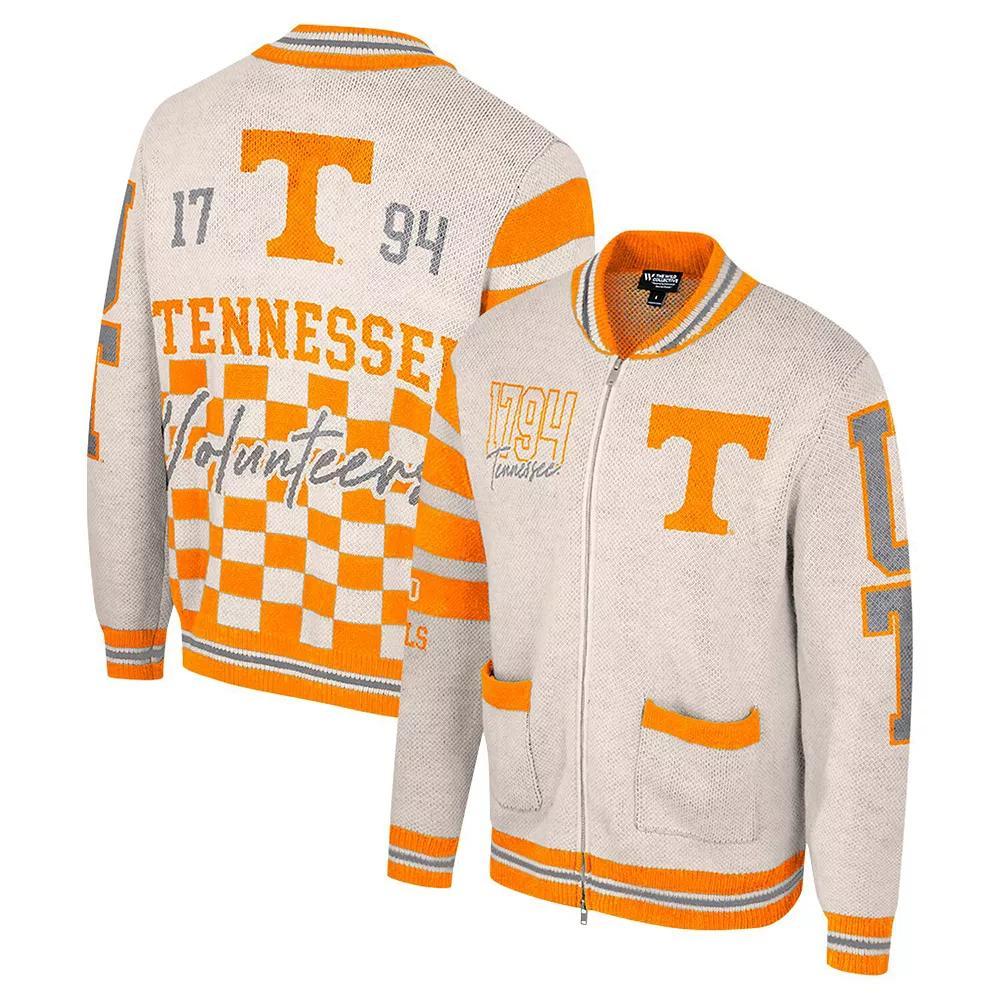Women's Colosseum Cream Tennessee Volunteers Jacquard Full-Zip Sweater, Size: Medium, Beige Product Image