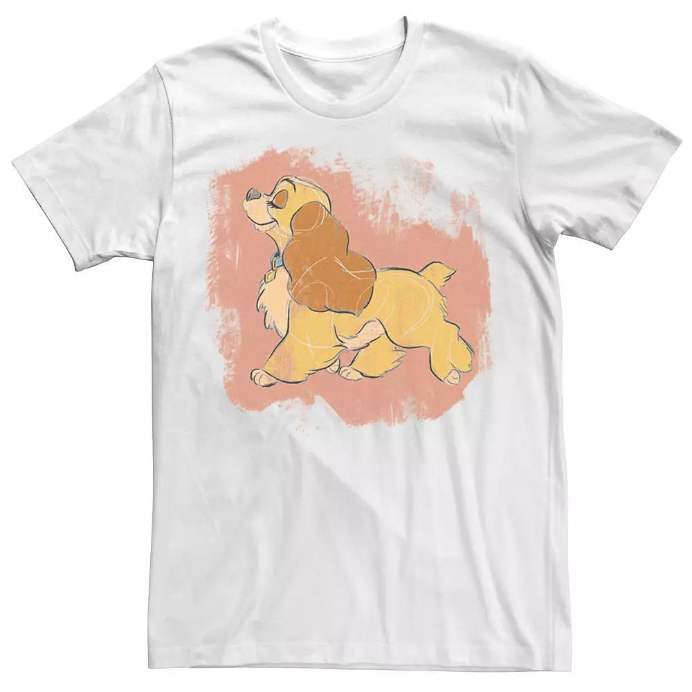 Disney's Lady And The Tramp Lady Strut Sketch Men's Tee, Size: XL, White Product Image