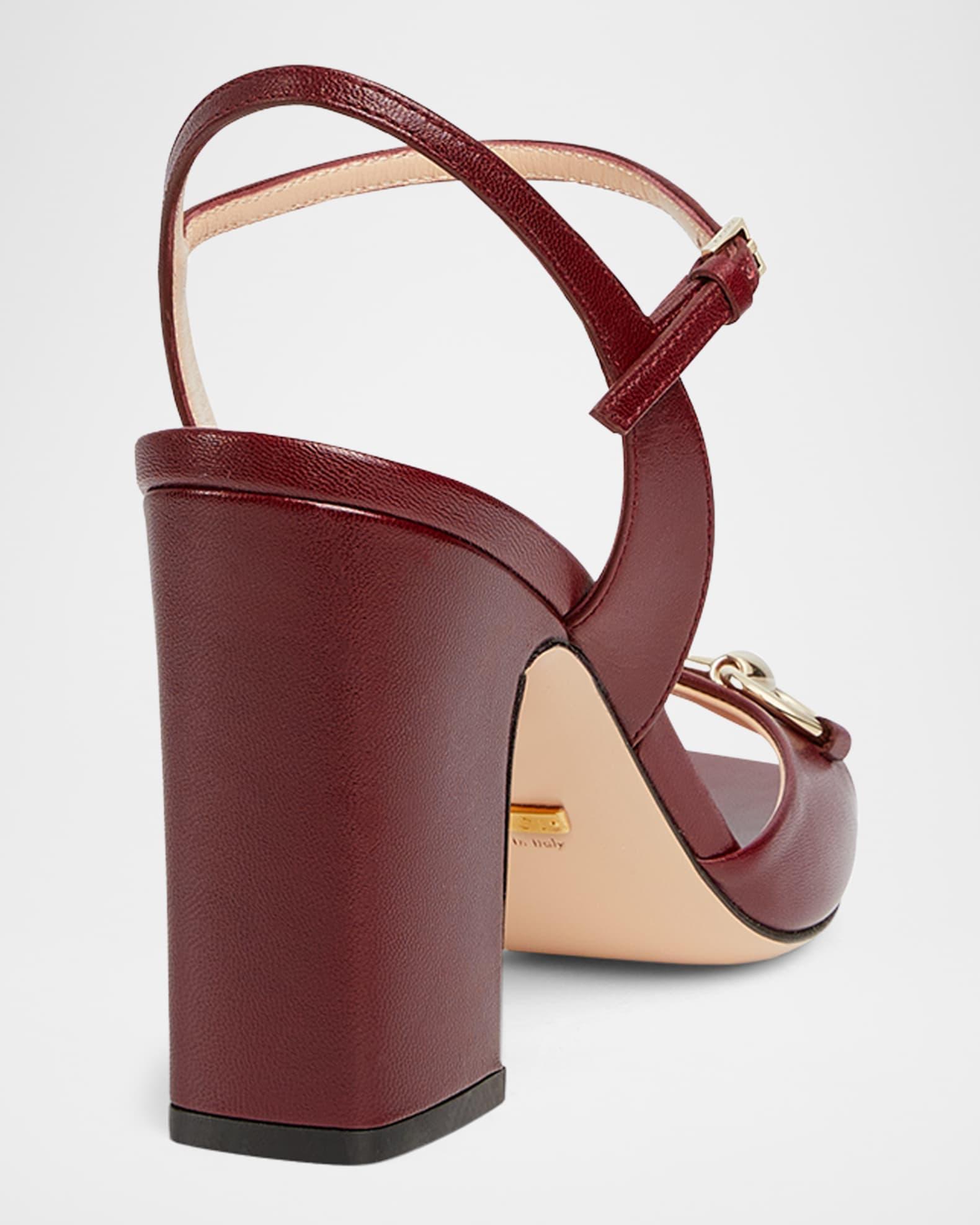Lady Horsebit Ankle-Strap Leather Sandals  Product Image