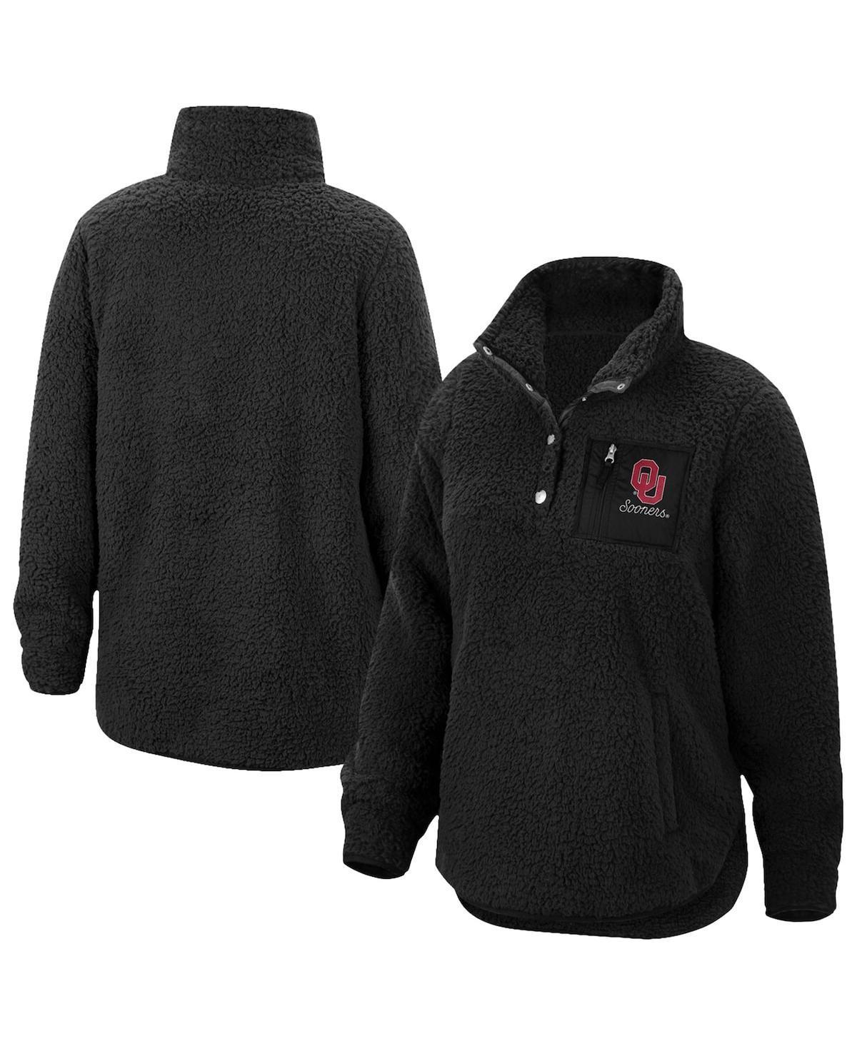 Women's Top of the World Black Oklahoma Sooners Sierra Sherpa Quarter-Snap Jacket, Size: Small Product Image