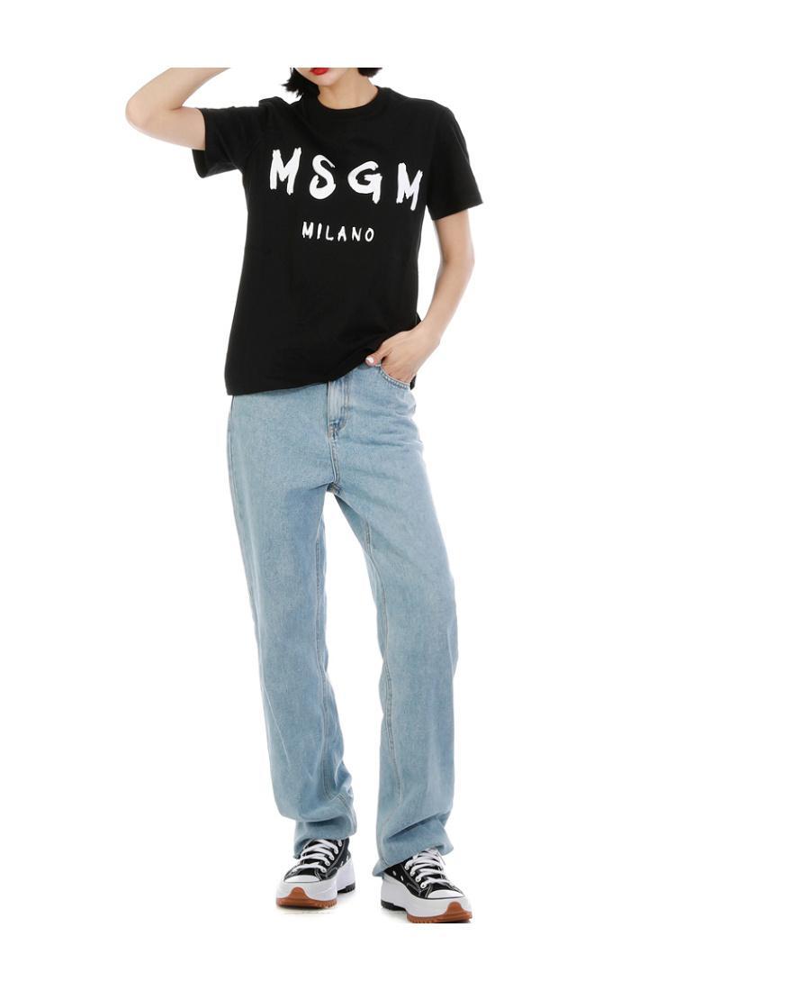 MSGM Ls Mini Logo-print T-shirt In Black Product Image