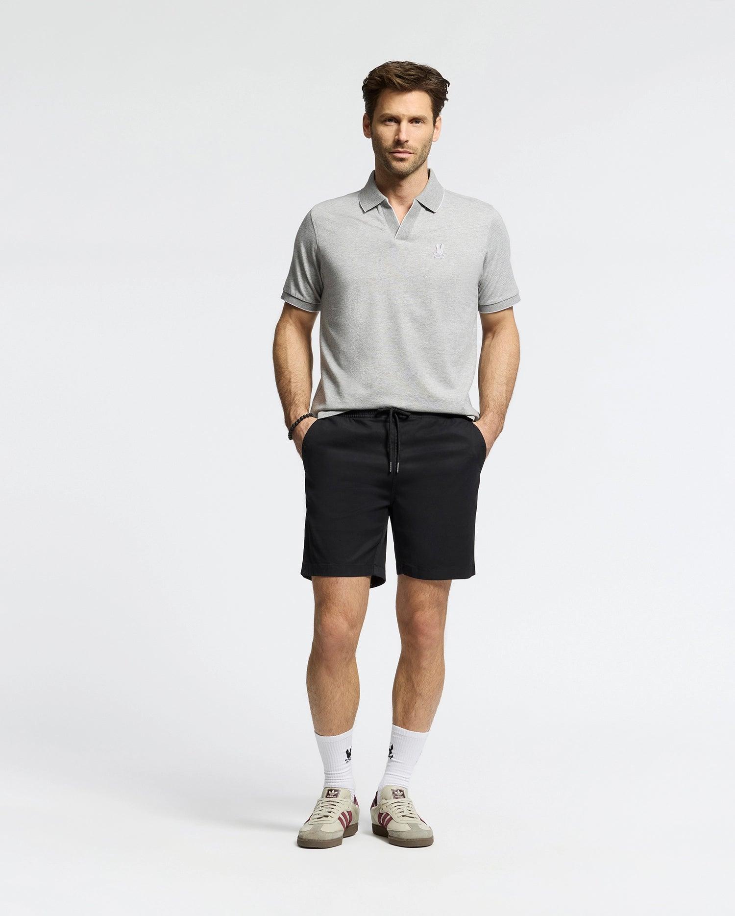 MENS MACKAY JACQUARD JOHNNY COLLAR POLO - B6K408F200 Product Image