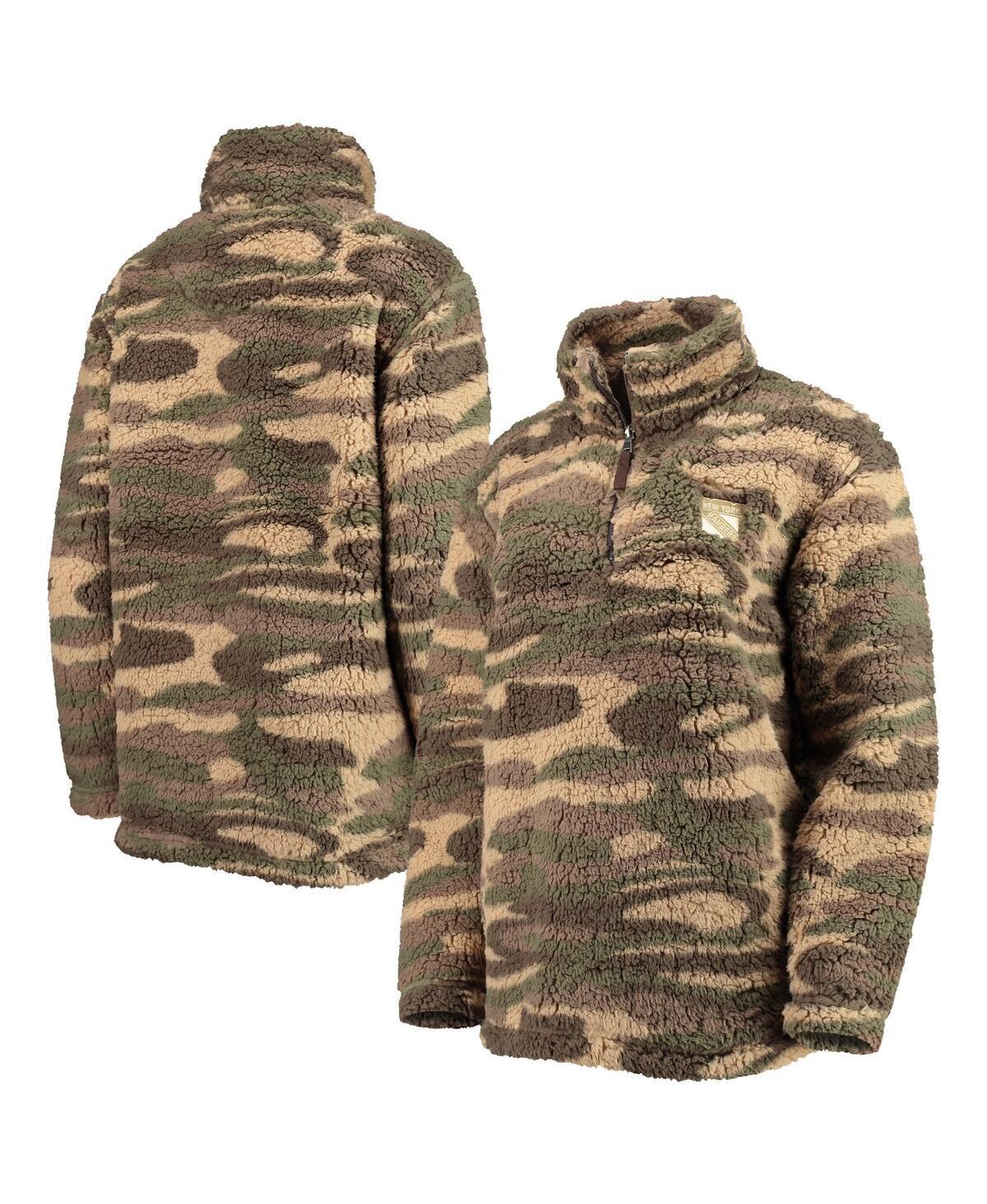 Women's G-III Sports by Carl Banks Camo New York Rangers Sherpa Quarter-Zip Jacket, Size: Large, Ran Green Product Image