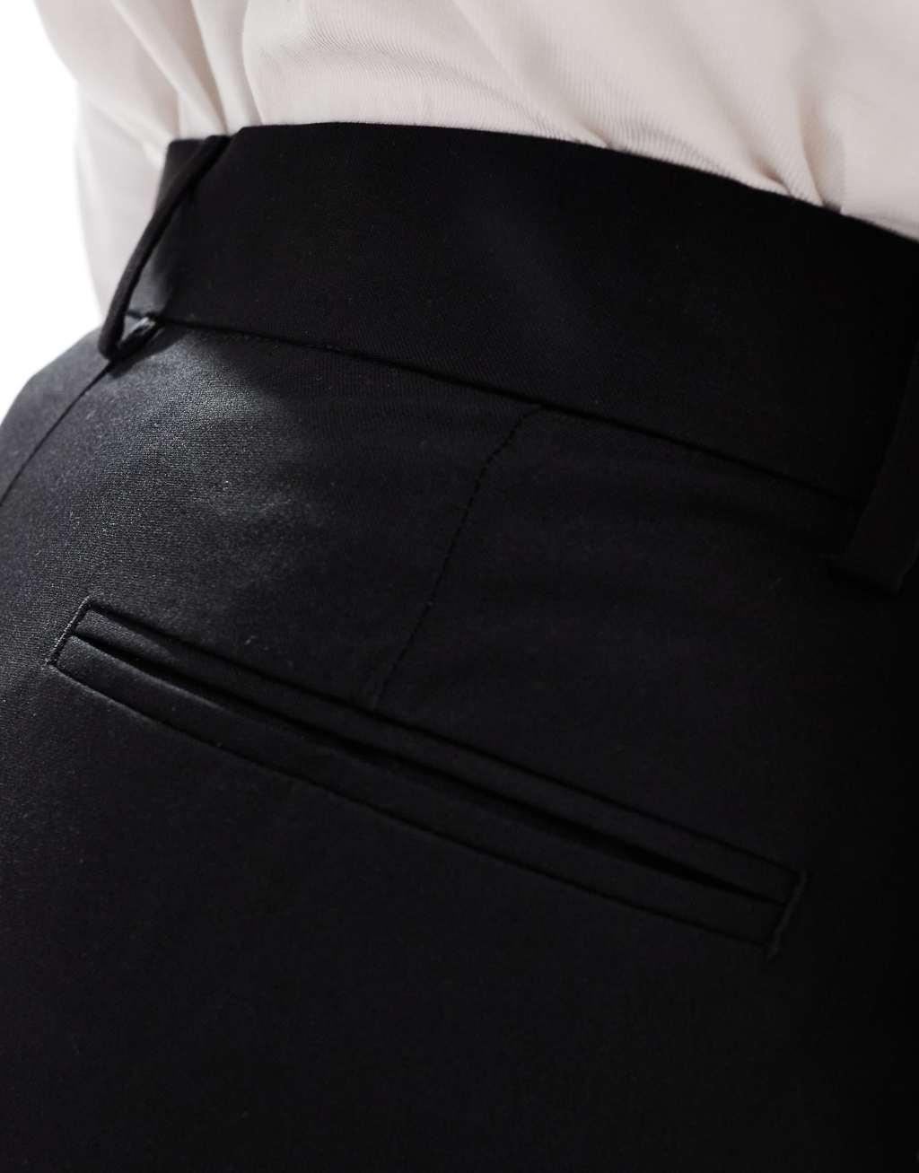 ASOS DESIGN smart straight leg pants in black Product Image