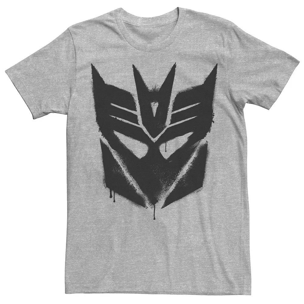 Men's Transformers Decepticon Spray Paint Stencil Logo Tee, Size: XS, Athletic Grey Product Image