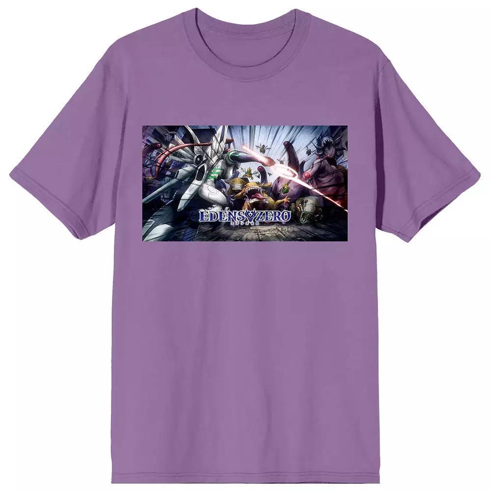 Men's Edens Zero Fight Scene Graphic Tee, Size: Medium, Purple Product Image