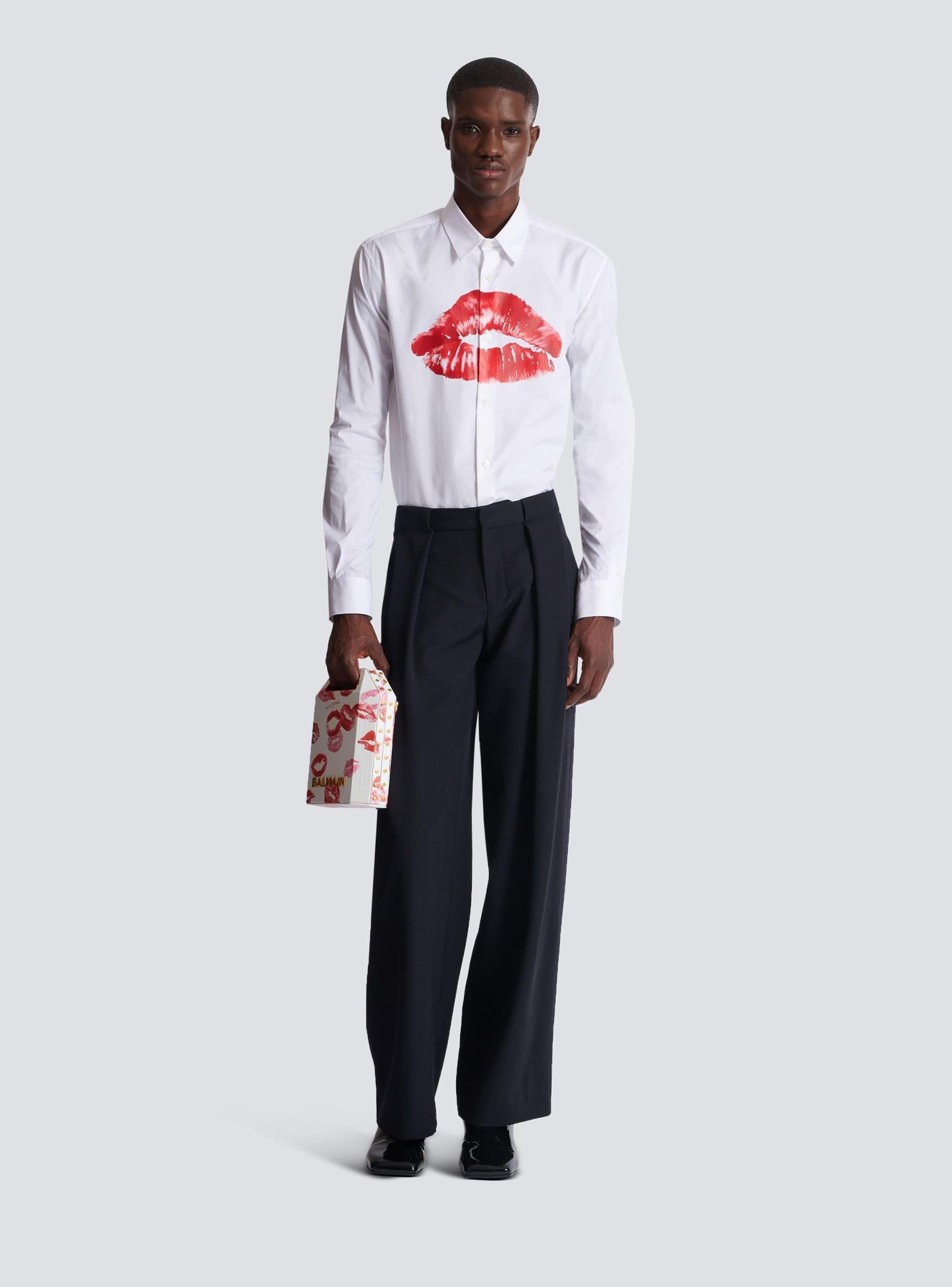 Poplin shirt with Kiss print Product Image