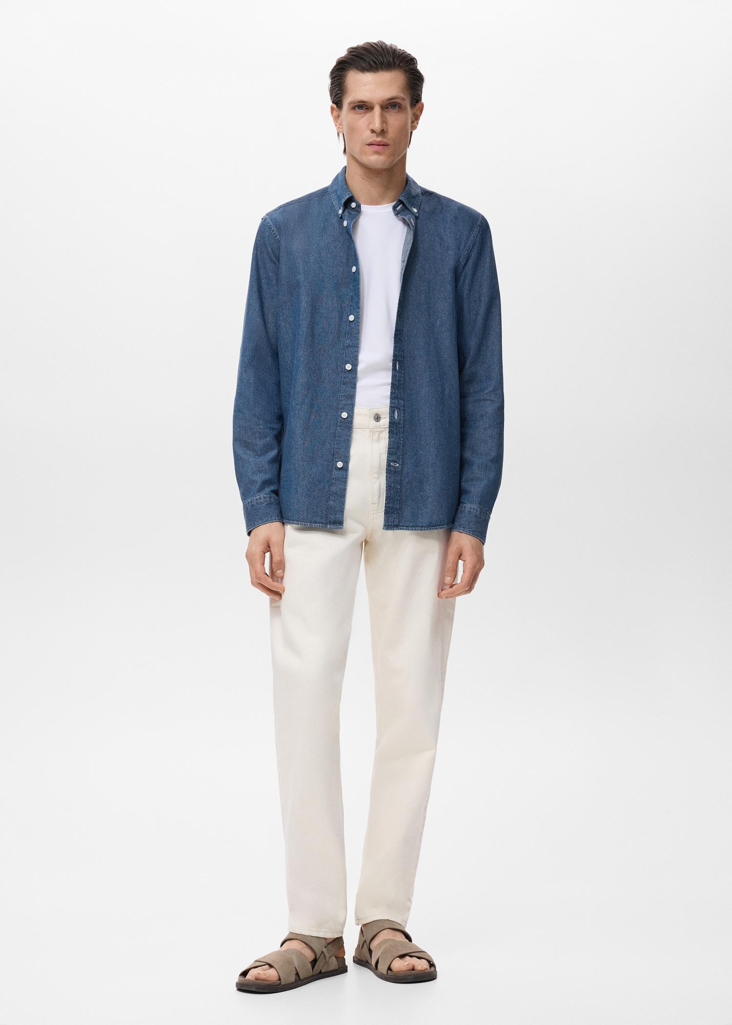 Regular fit denim shirt - Men | MANGO USA Product Image