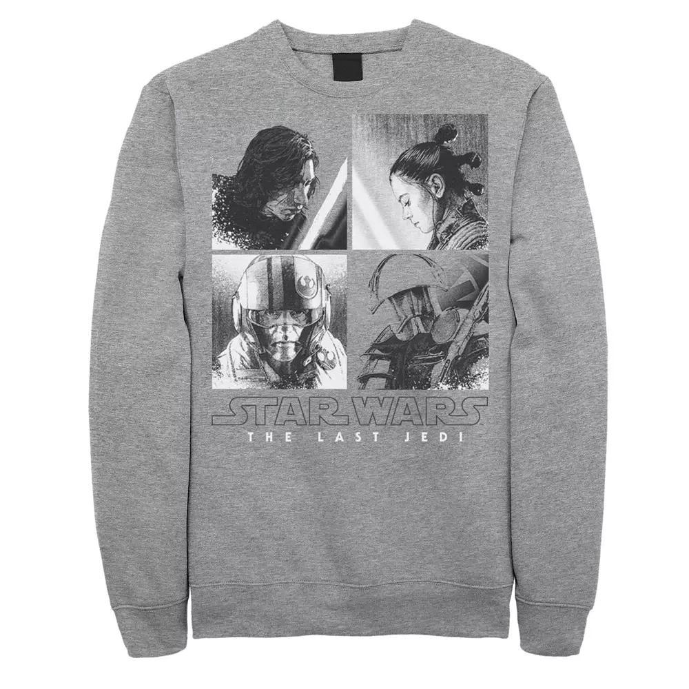 Men's Star Wars Last Jedi SquareUp Sweatshirt, Size: Medium, Athletic Grey Product Image