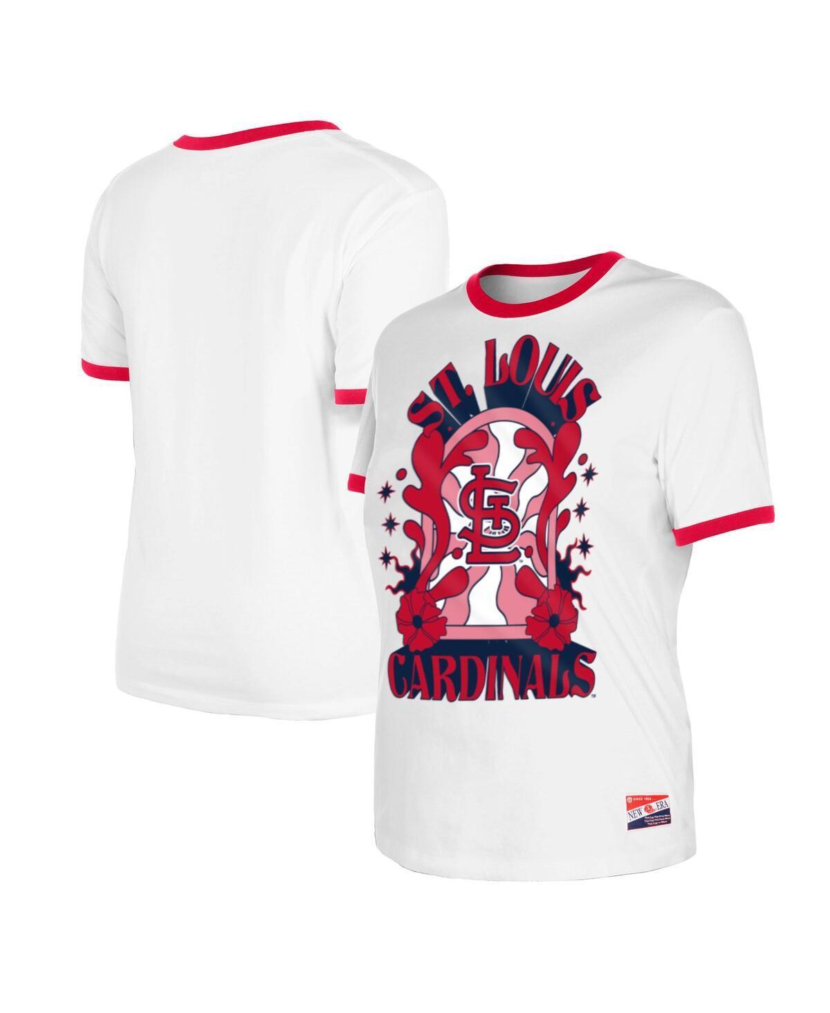 Women's New Era White St. Louis Cardinals Oversized Ringer T-Shirt, Size: Large Product Image
