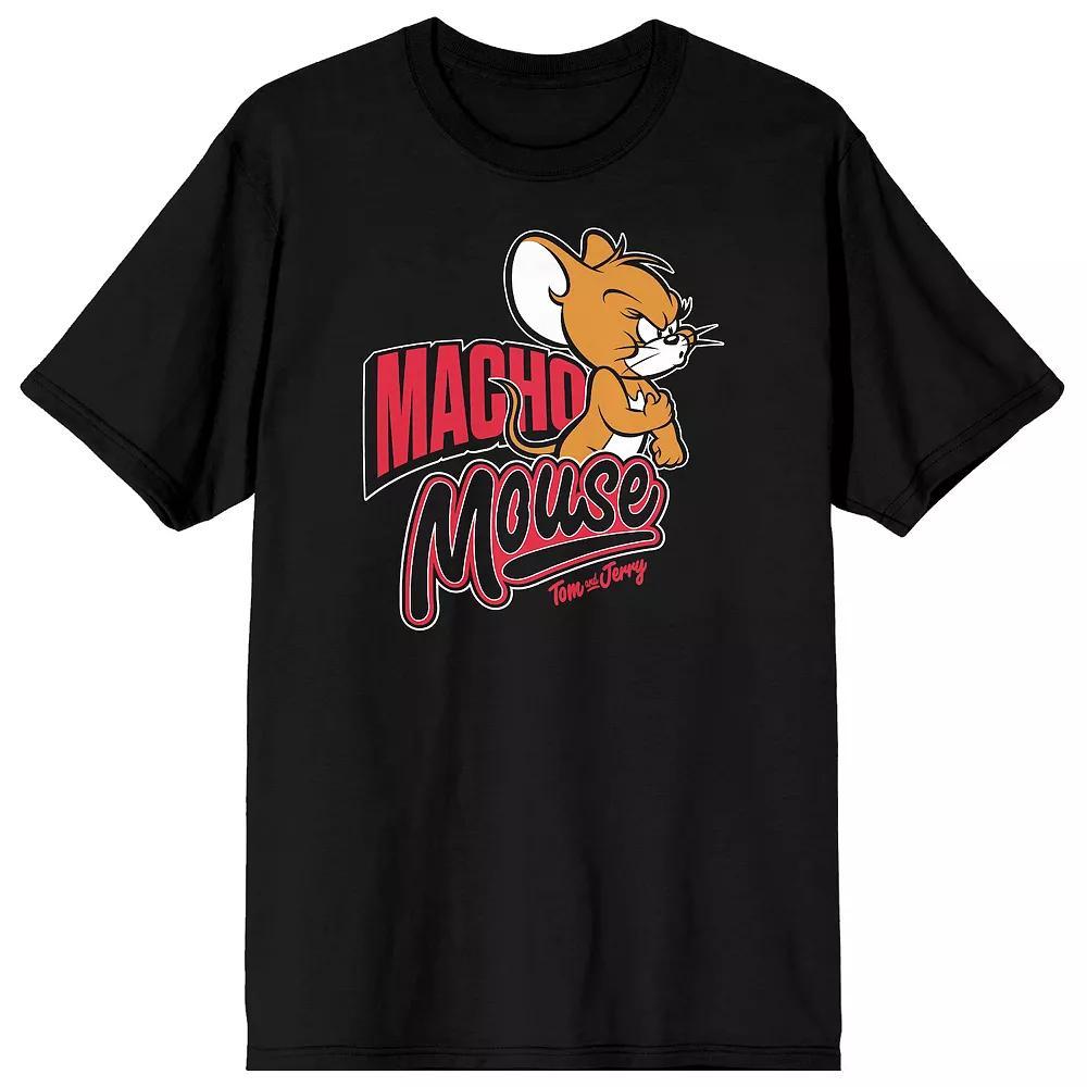 Men's Tom & Jerry Macho Mouse Tee, Size: Small, Black Product Image