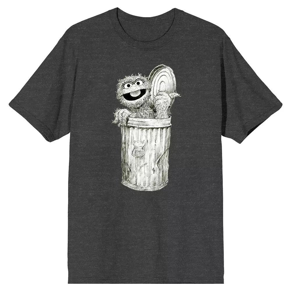 Men's Sesame Street Oscar Tee, Size: Large, Black Product Image