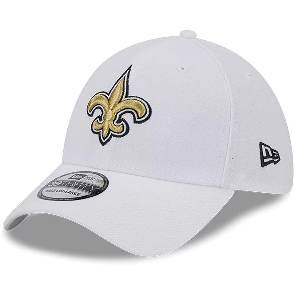 Men's New Era White New Orleans Saints Main 39THIRTY Flex Hat, Size: Medium/Large Product Image