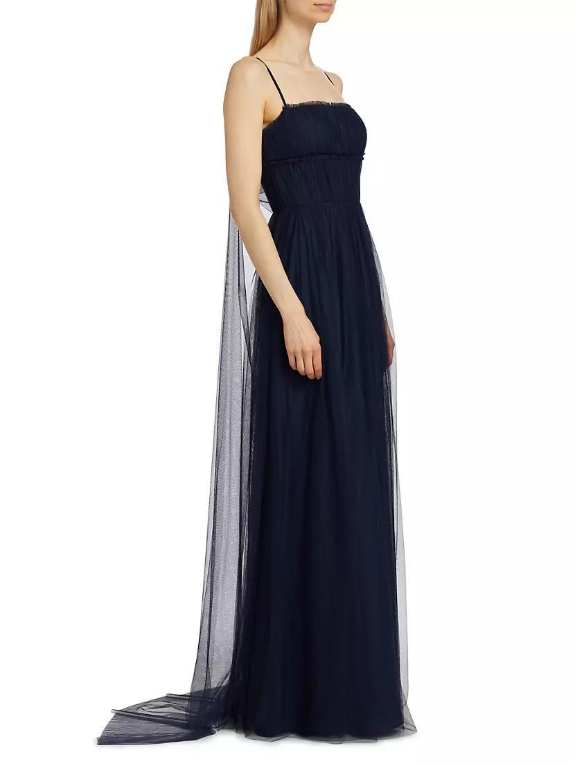 Womens Manuela Tulle Cape Back Gown Product Image