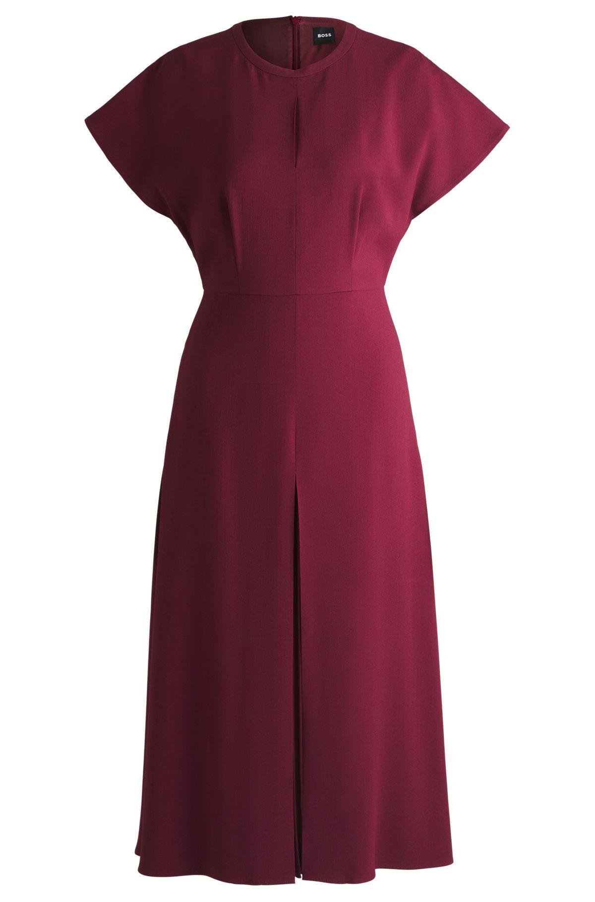 Keyhole-neckline dress with plissé insert Product Image