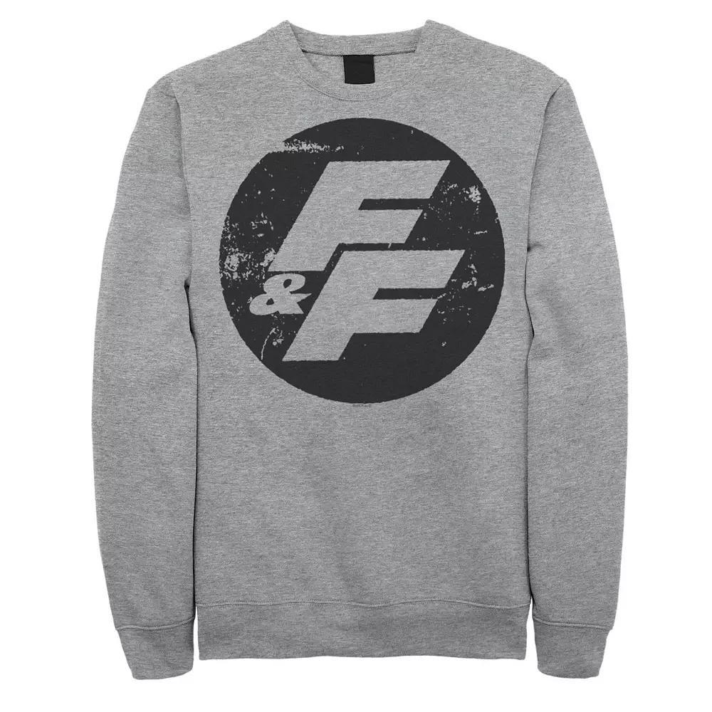 Men's Fast & Furious Distressed Circle Logo Fleece Sweatshirt, Size: XXL, Athletic Grey Product Image