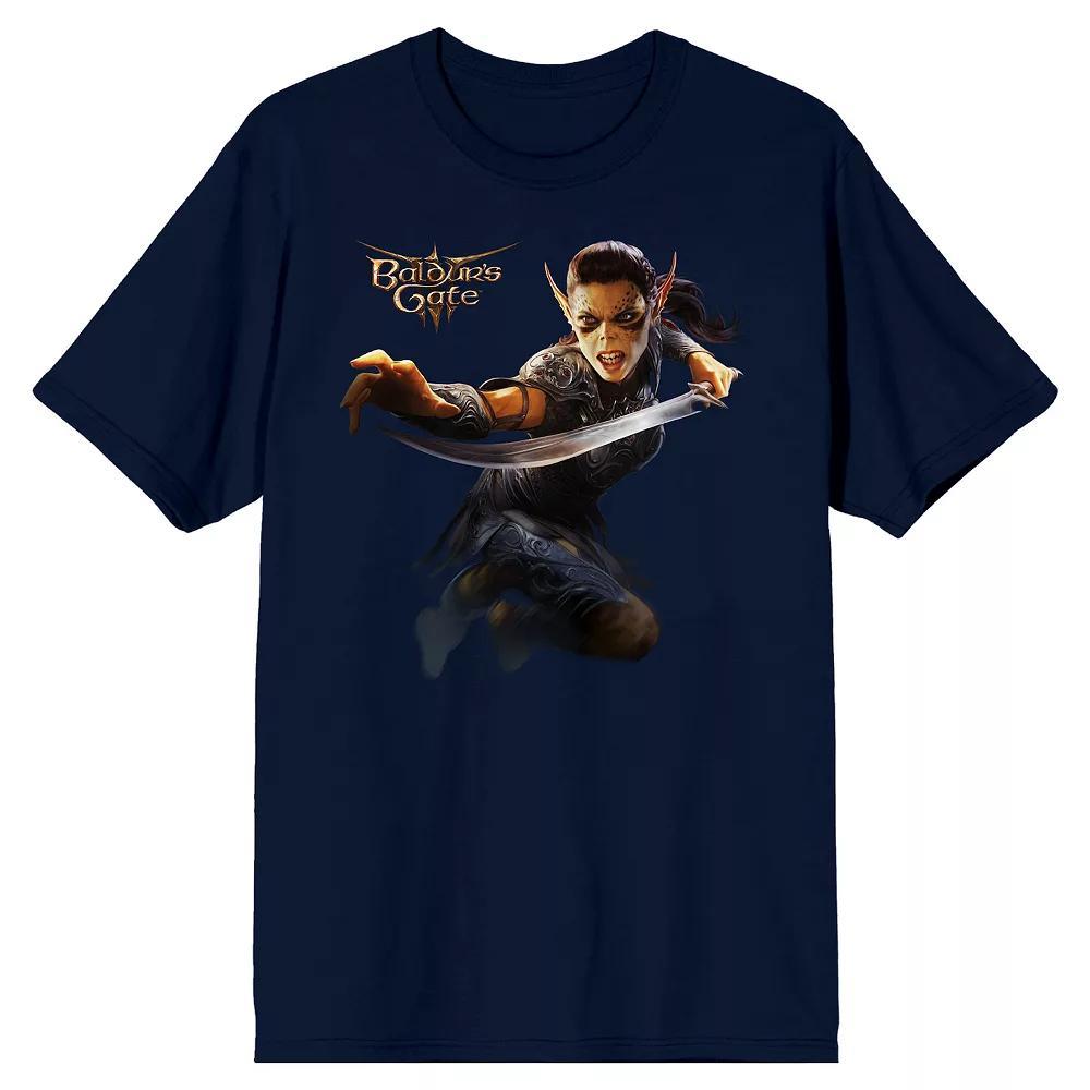 Men's Baldur's Gate 3 Lae'zel Short Sleeve Graphic Tee, Size: XL, Blue Product Image