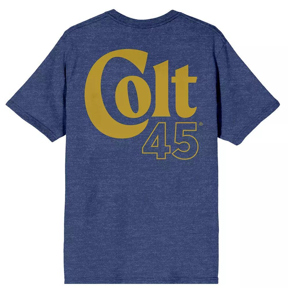 Men's Colt 45 Logo Art on Chest Graphic Tee, Size: Large, Blue Product Image