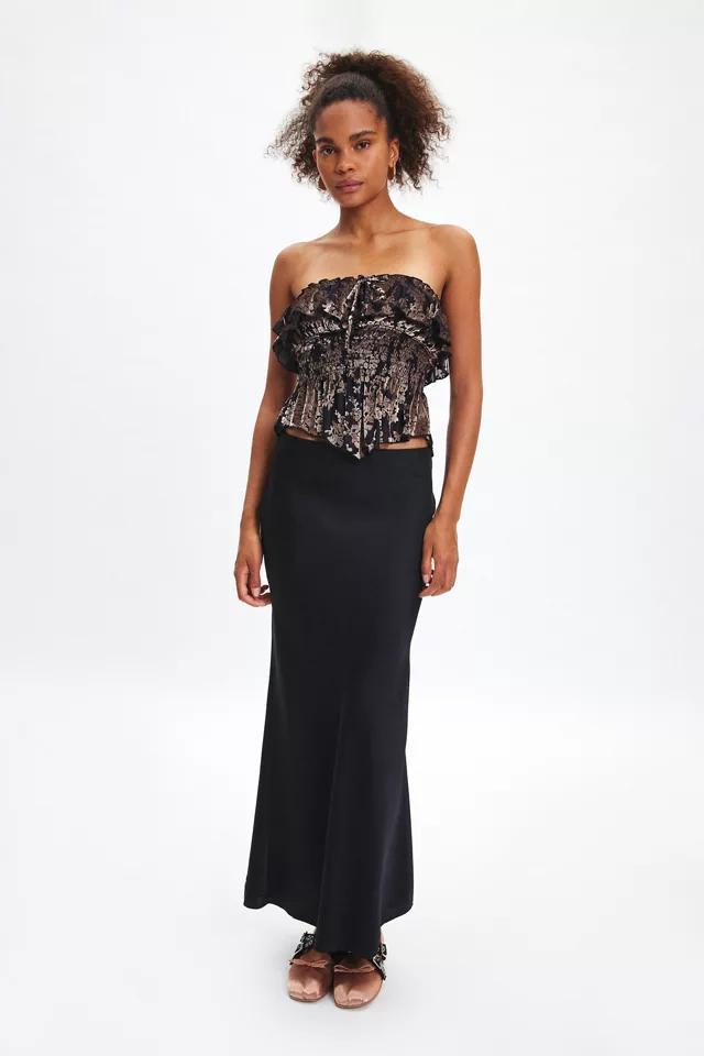 Kimchi Blue Clarabella Burnout Velvet Ruffle Peplum Tube Top Product Image