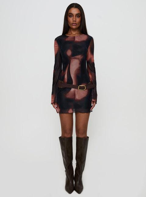 Nyxia Long Sleeve Mini Dress Multi Product Image