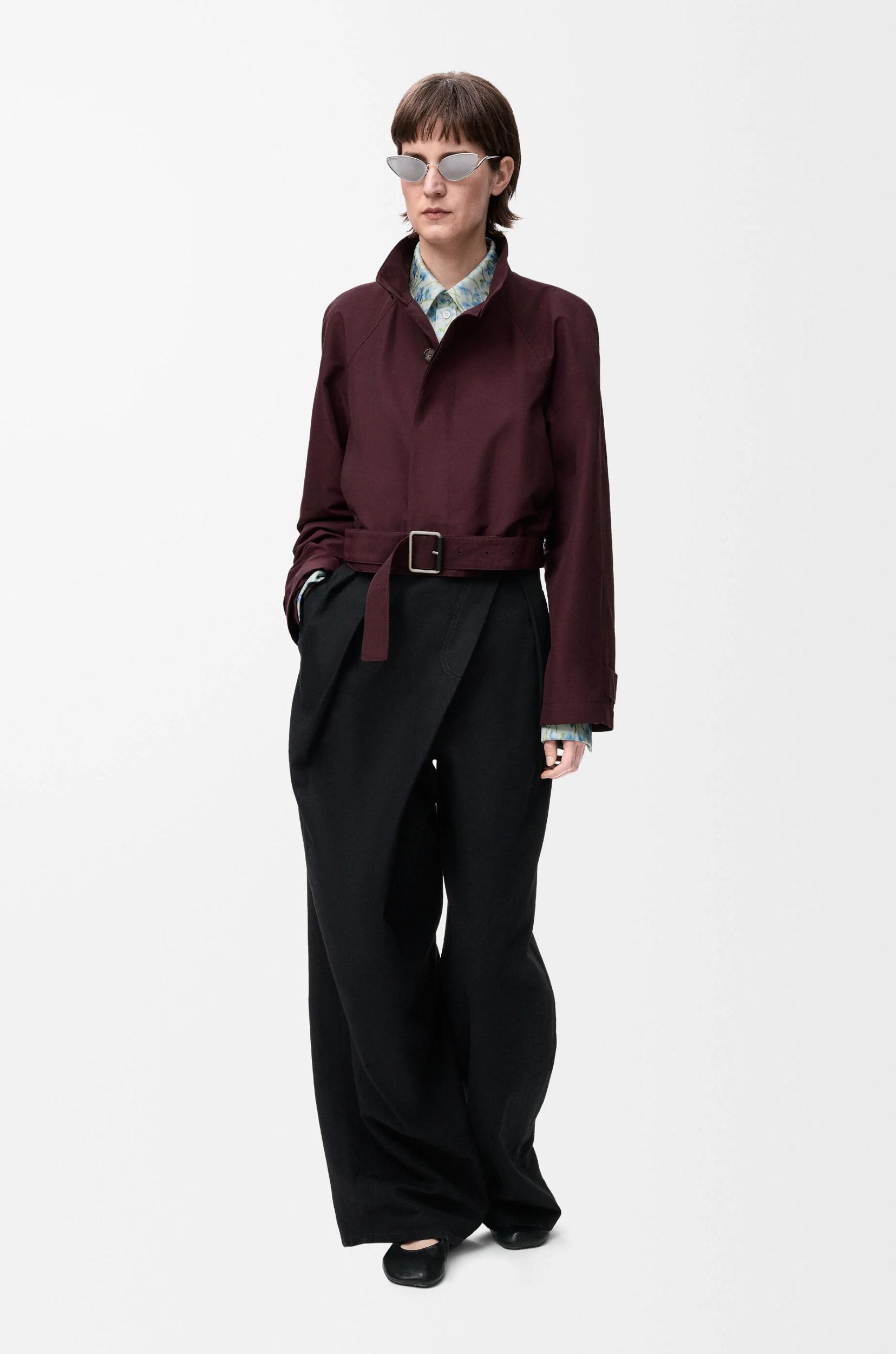 Short trench in cotton blend Product Image