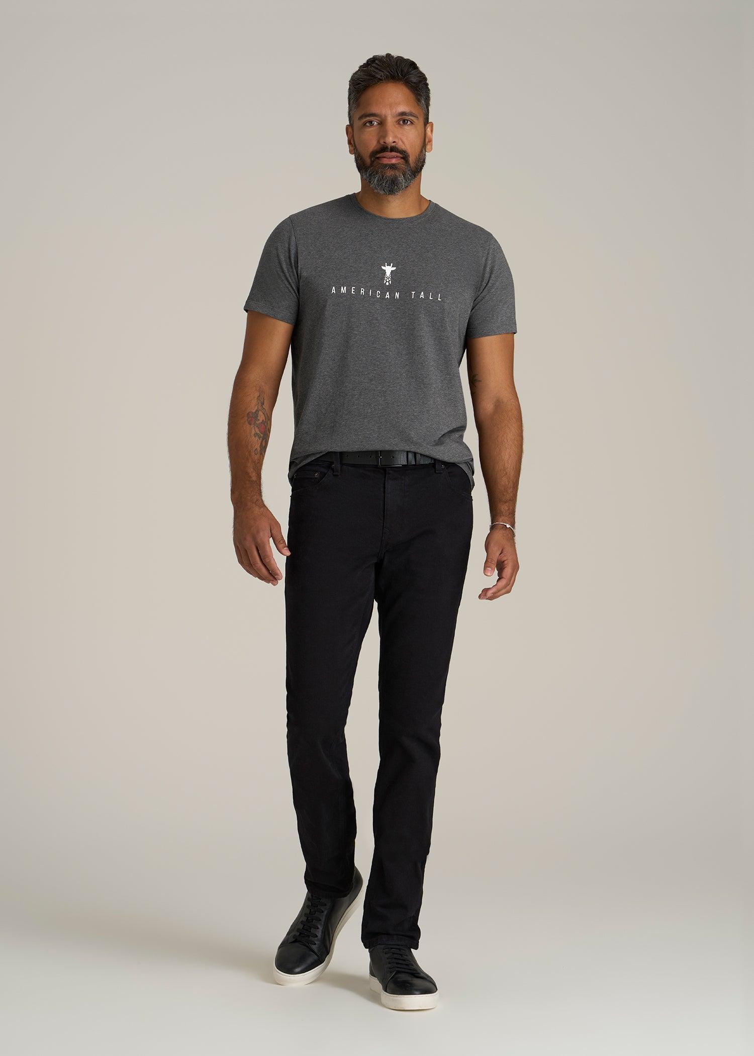 Logo Tee for Tall Men in Charcoal Mix Product Image