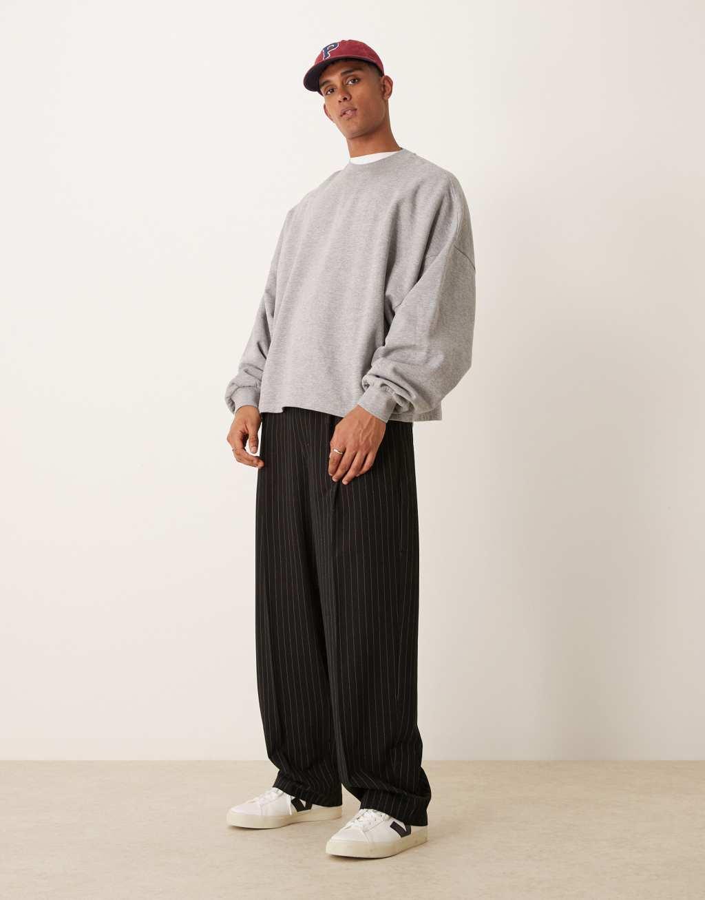 ASOS DESIGN essential extreme oversized sweatshirt in gray heather Product Image