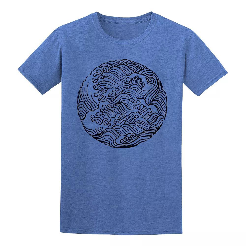 Men's COLAB89 by Threadless Bulo Ha Bun Shu Waves Tee, Size: Large, Grey Royal Product Image
