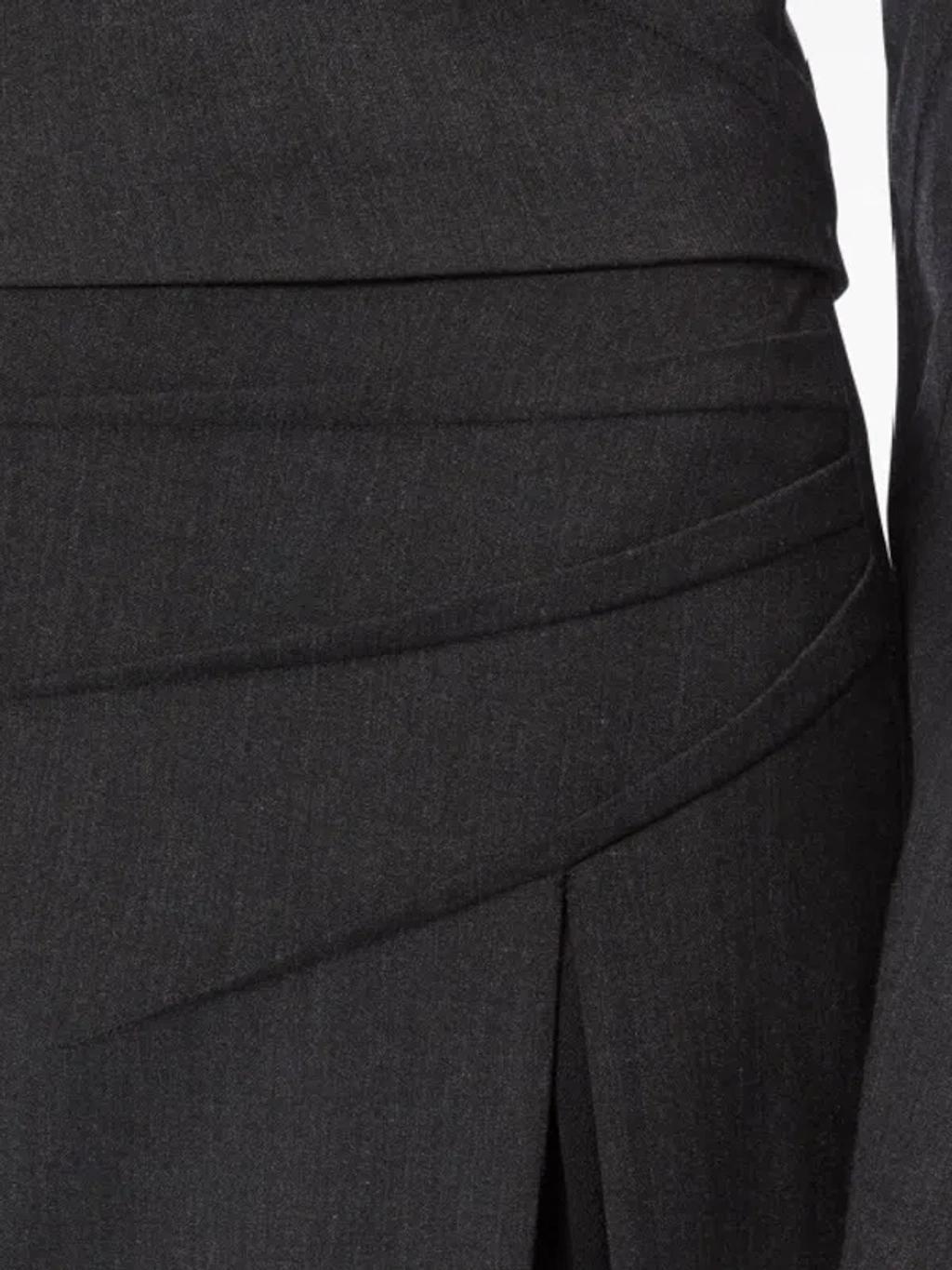 ALBERTA FERRETTI Side-slit Full Skirt In Gray Product Image