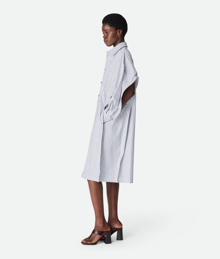Women's Cotton Stripe Dress in White/squill/ebony Product Image