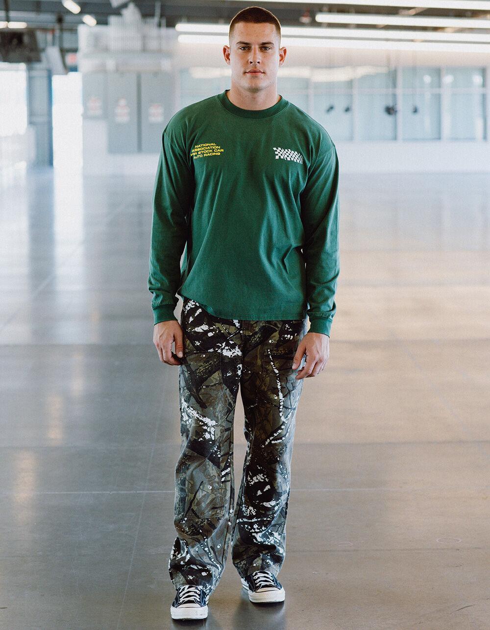 TILLYS x NASCAR Blueprint Mens Long Sleeve Tee - GREEN Product Image
