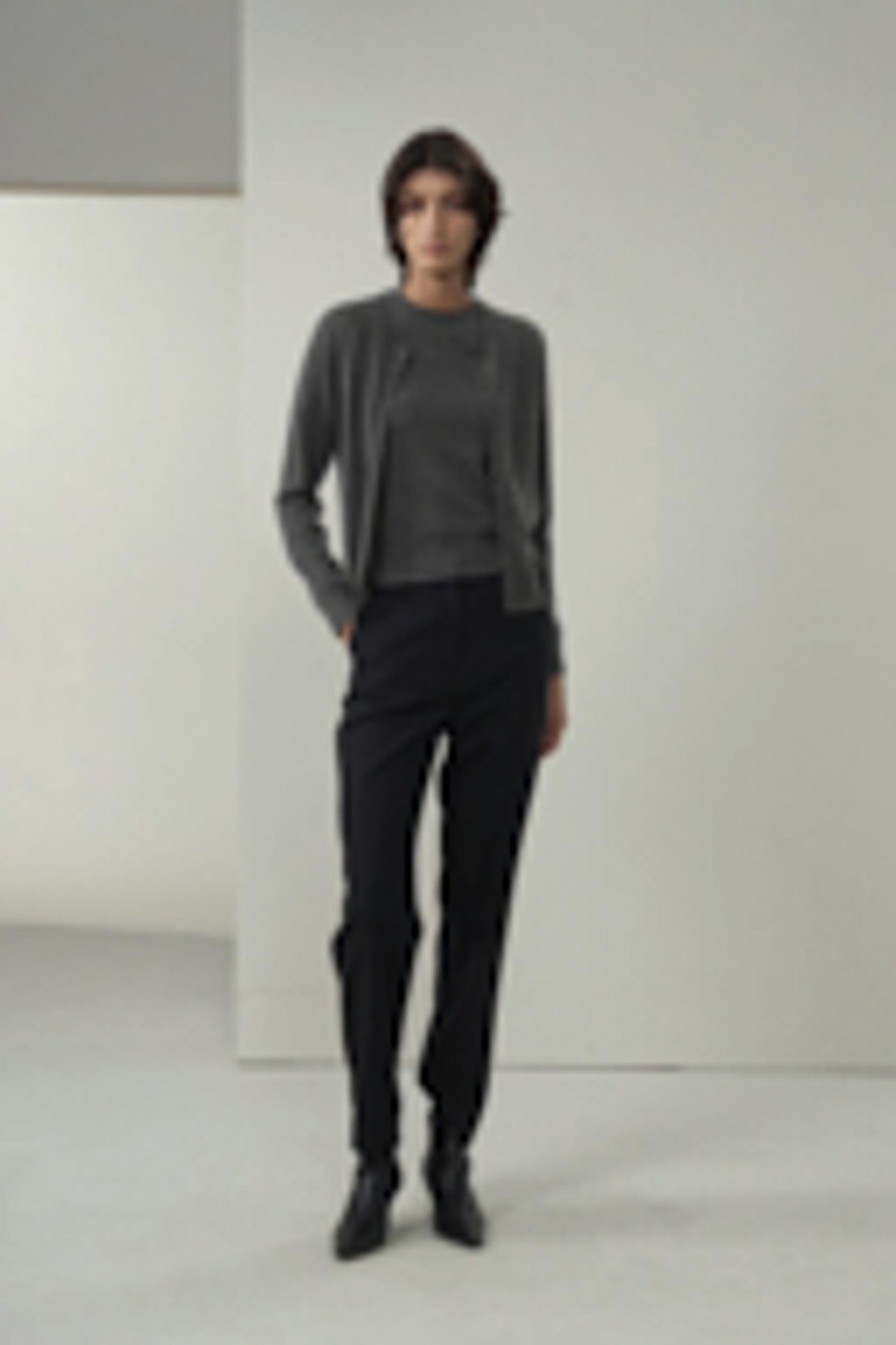 Cashmere Fitted Crew Neck Cardigan Product Image