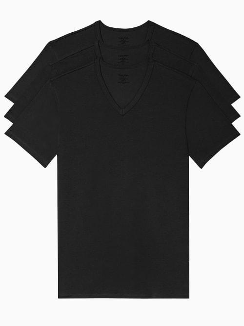 Calvin Klein Cotton Stretch Moisture Wicking V Neck Tees, Pack of 3 Product Image