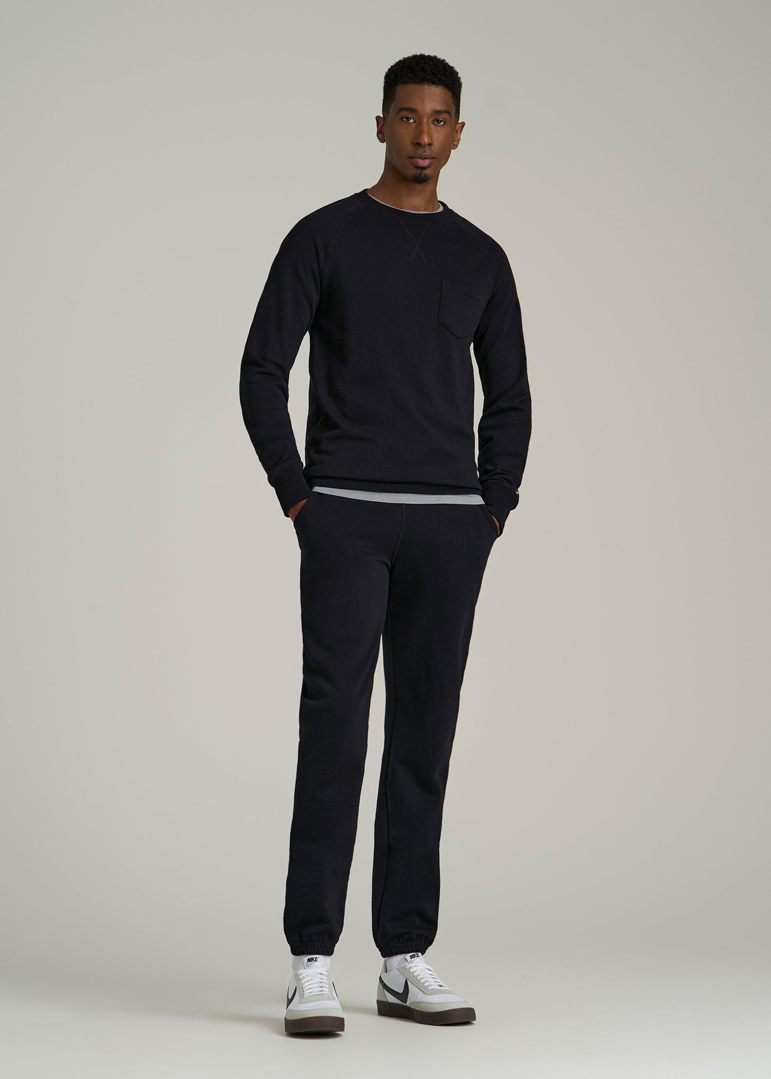 Wearever 2.0 French Terry Crewneck Sweatshirt for Tall Men in Black Product Image