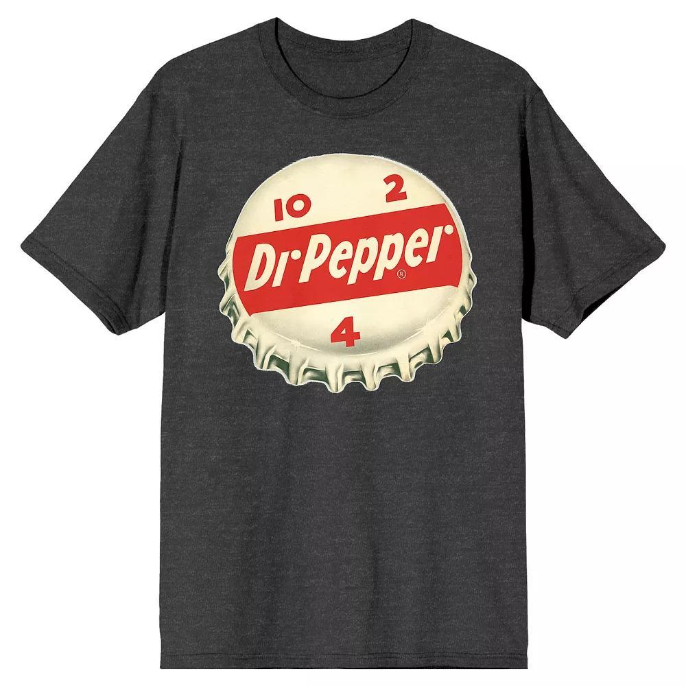 Men's Dr. Pepper Retro Bottle Cap Tee, Size: Small, Grey Product Image