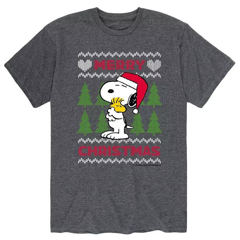 Mens Peanuts Sweater Tee Heather Grey Product Image