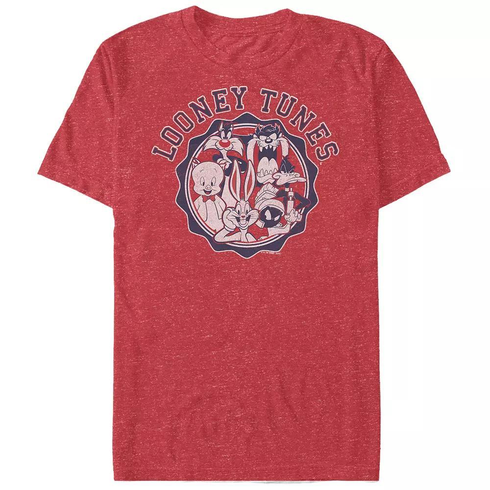 Big & Tall Looney Tunes OG Stamp Graphic Tee, Men's, Size: 3XL, Red Grey Product Image