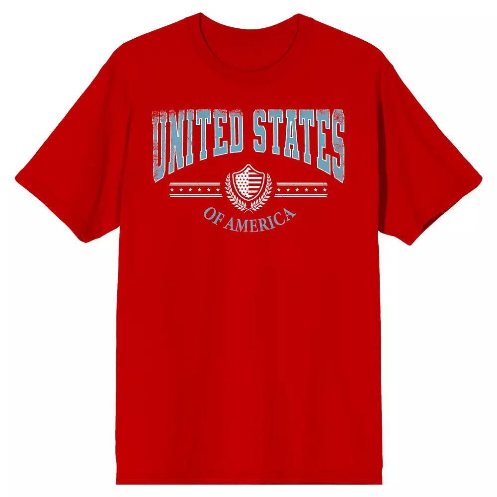 Men's American USA Crest Graphic Tee, Size: Small, Red Product Image