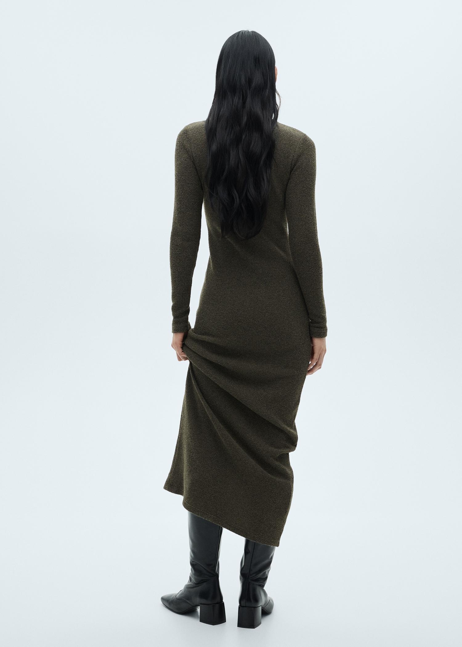 Knitted turtleneck dress - Women | MANGO USA Product Image