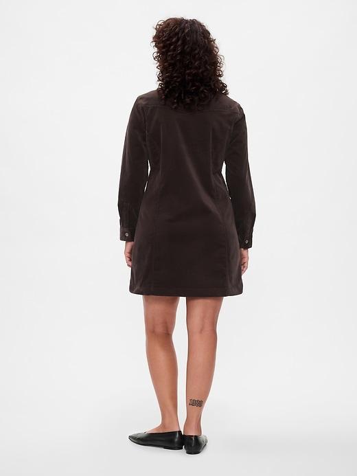 Velvet Denim Mini Shirtdress Product Image
