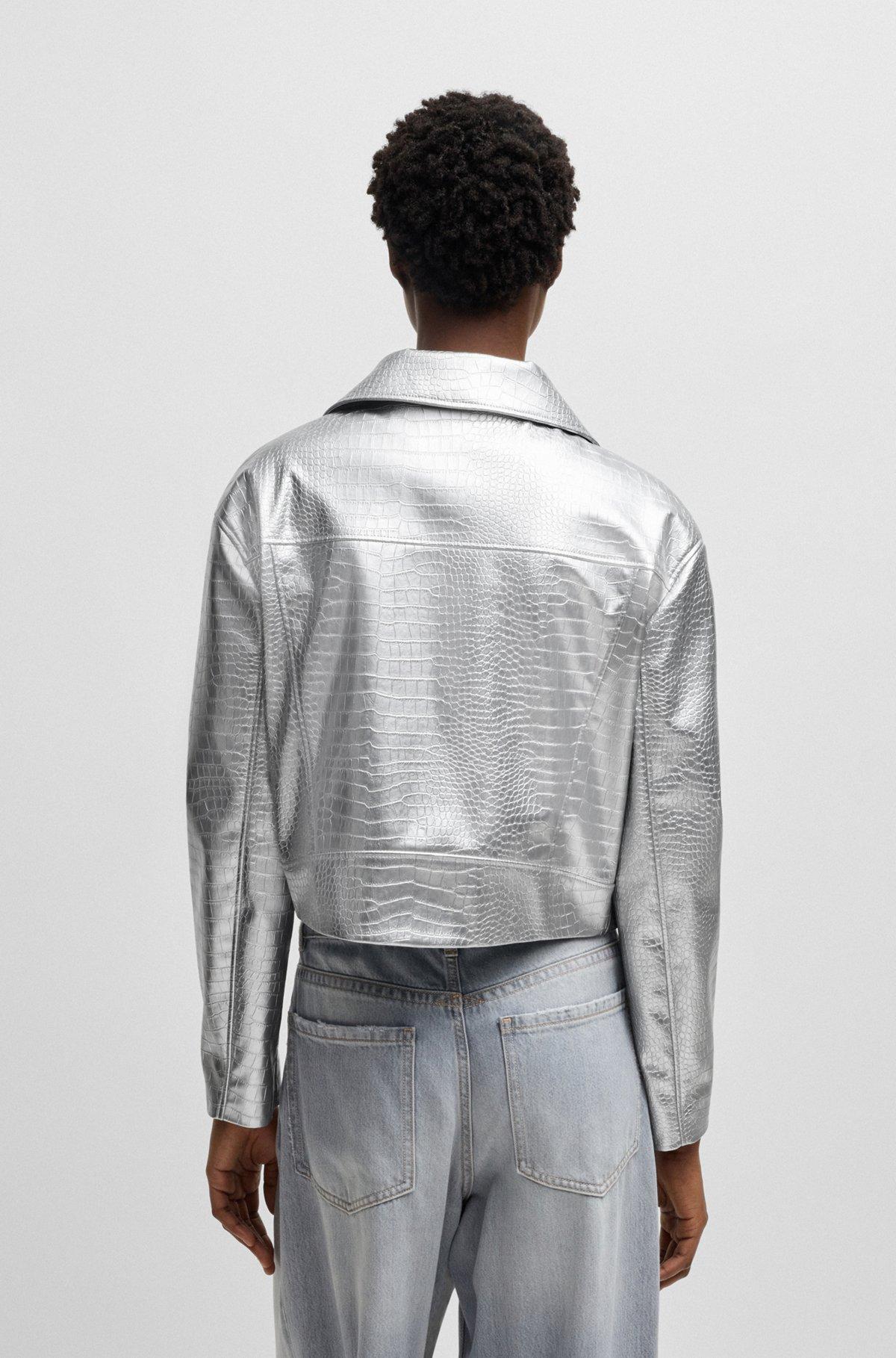 Faux-leather jacket with crocodile embossing Product Image