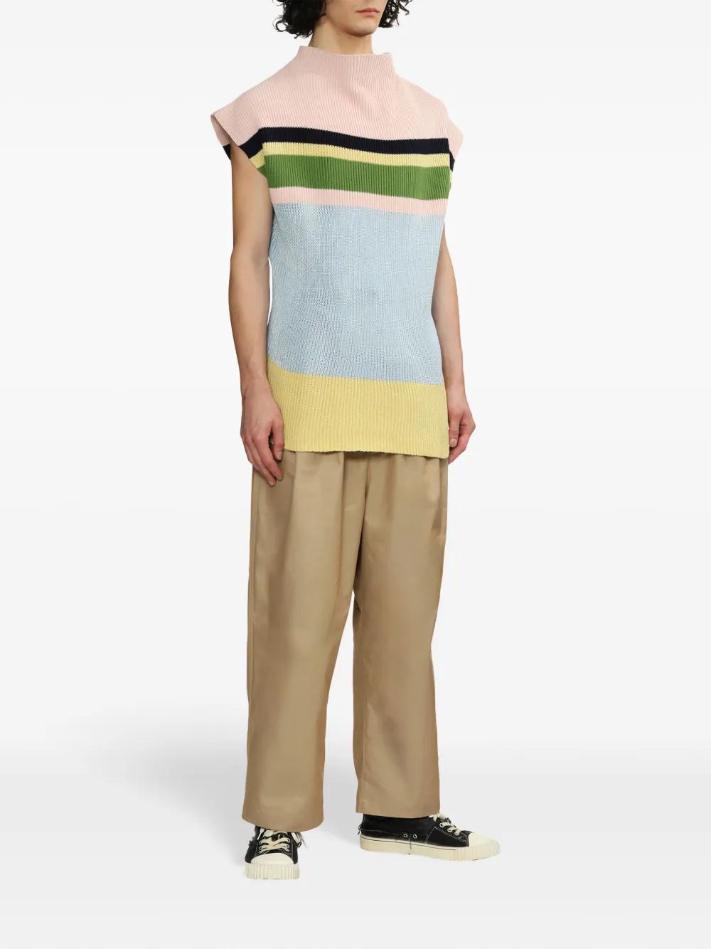 KIKO KOSTADINOV Essick Stripe Short Sleeve Sweater Pink / Sky Blue In Multicolor Product Image