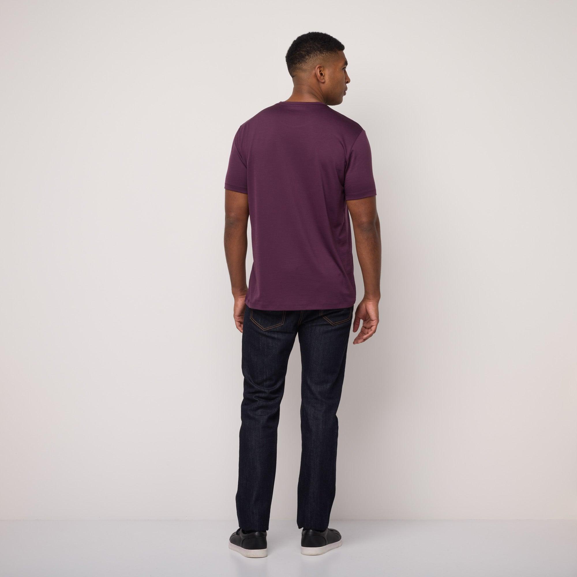 Merino Wool Crew Neck T-Shirt | Ochre Product Image