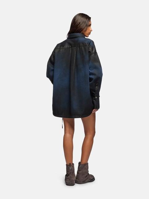 'Diana' navy and pirate black shirt jacket Product Image