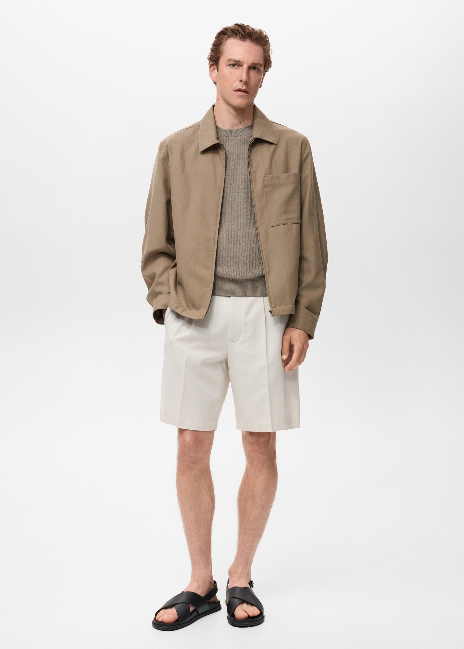 Lyocell jacket with pockets - Men | MANGO USA Product Image