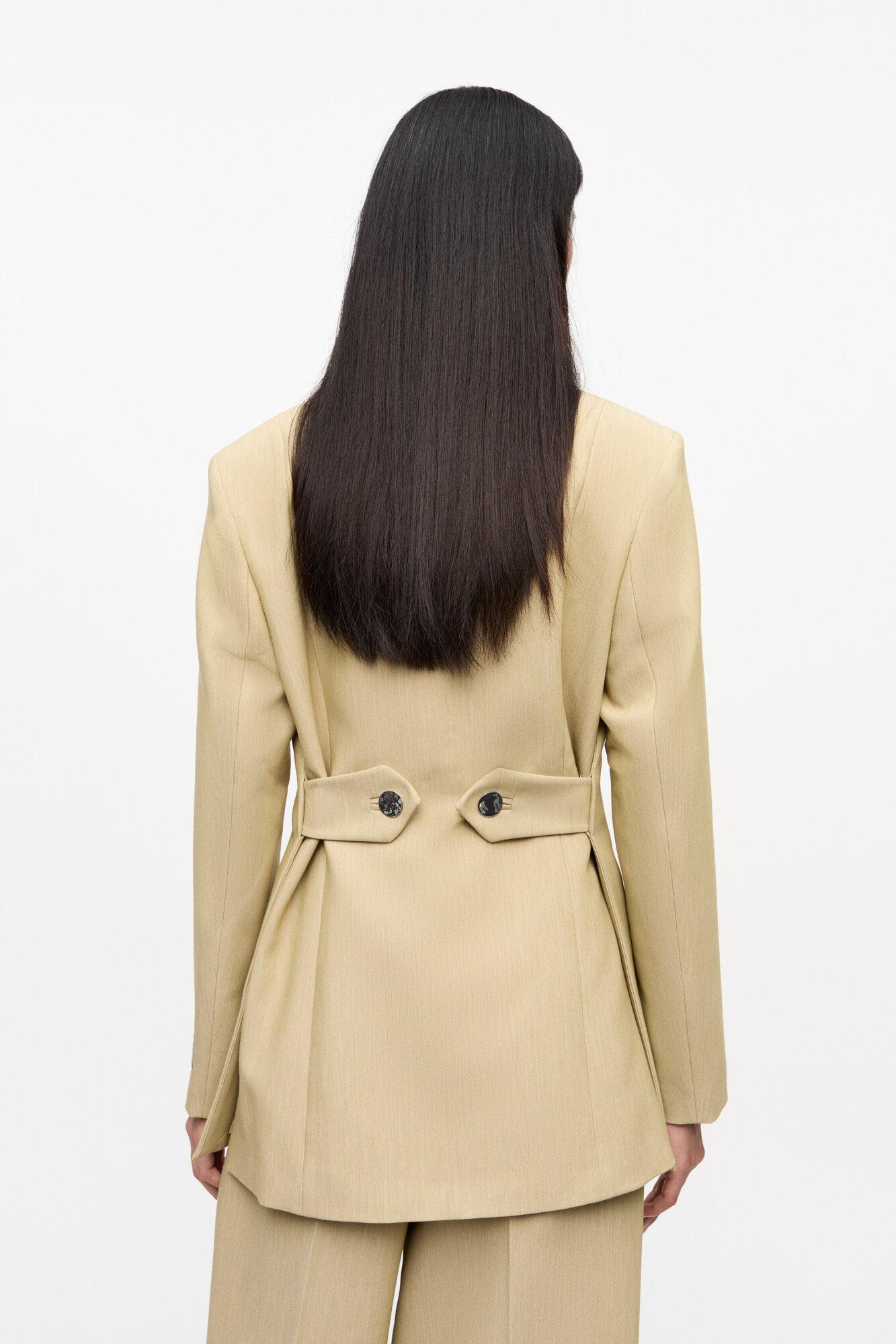 Beige Twill Suiting Blazer Product Image